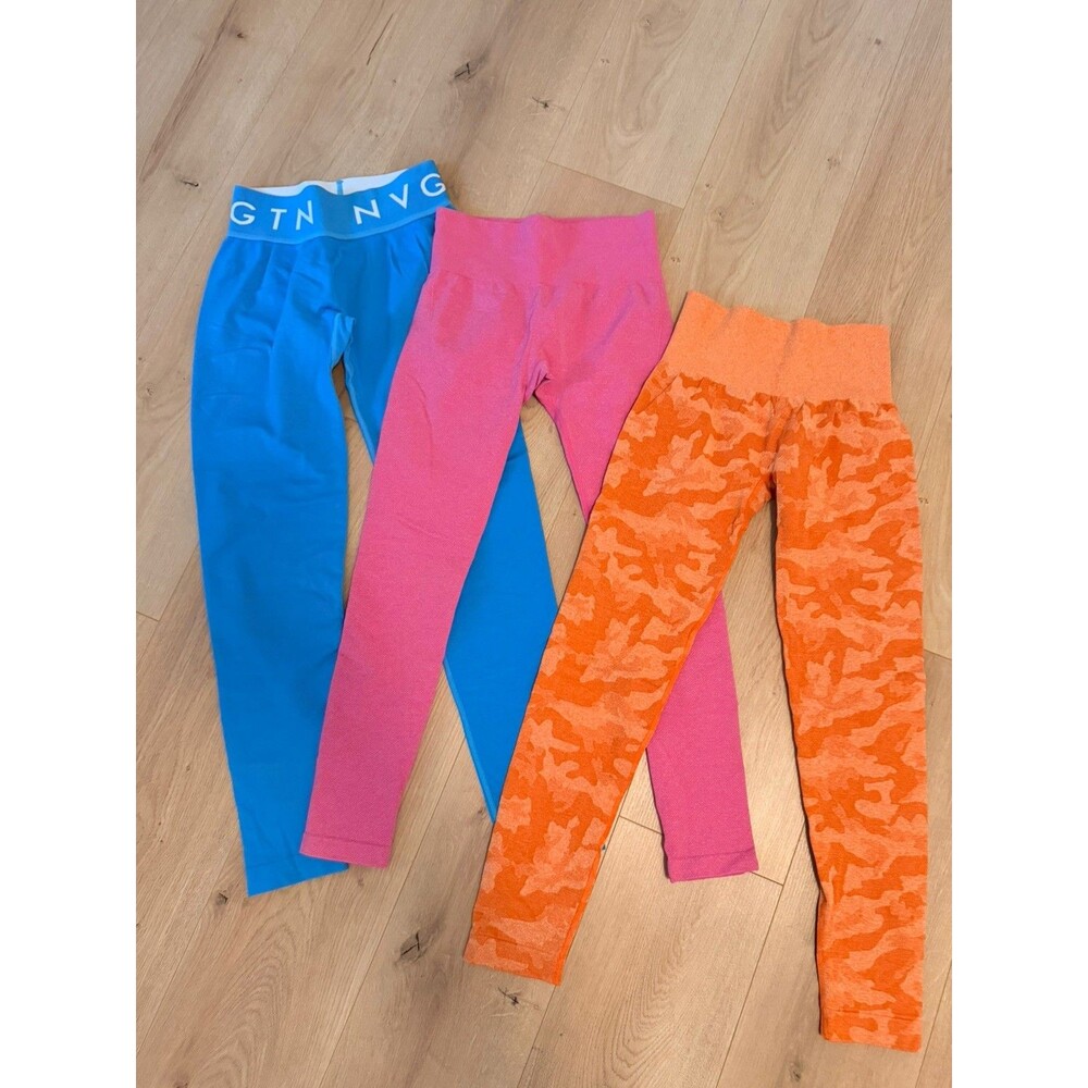 NVGTN SET  Seamless Leggings Size Small/Medium Compression Gym 3-pack